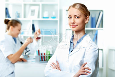 Young scientists working in laboratory