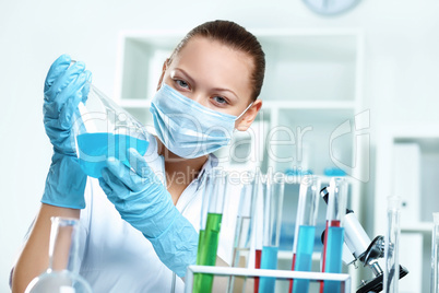 Young scientist working in laboratory