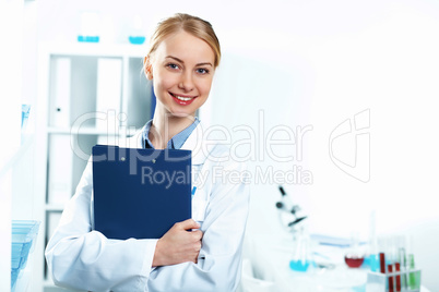 Young doctor in white uniform