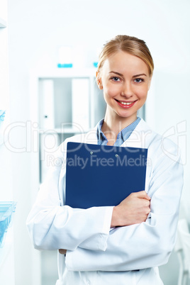 Young doctor in white uniform