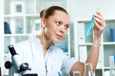 Young scientist working in laboratory