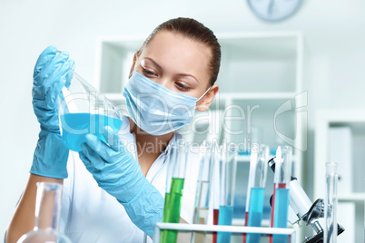 Young scientist working in laboratory