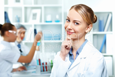 Young scientists working in laboratory