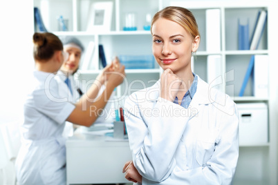 Young scientists working in laboratory