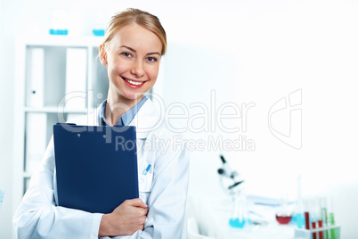 Young doctor in white uniform