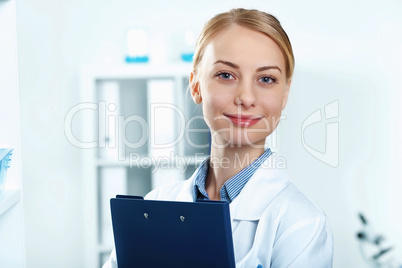 Young doctor in white uniform