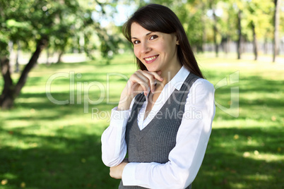 Young woman in summer park