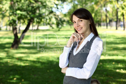 Young woman in summer park