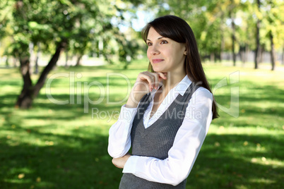 Young woman in summer park