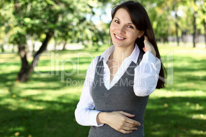 Young woman in summer park Young woman in summer park