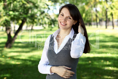 Young woman in summer park