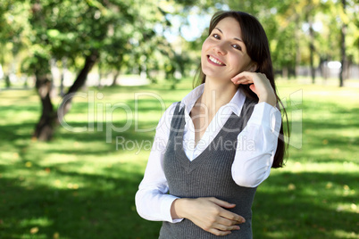 Young woman in summer park