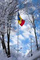 Romanian flag on top of the Tampa mountain