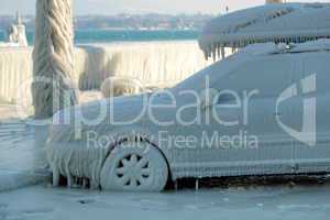 Frozen car, Versoix, Switzerland