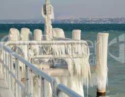 Pontoon by winter, Versoix, Switerland