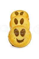 Biscuits in the form of a smiling face