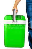 Green portable cooler for travel