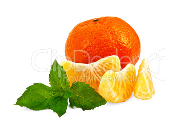 Mandarin with mint and slices