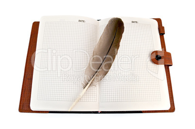 Notebook with quill