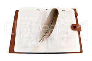 Notebook with quill