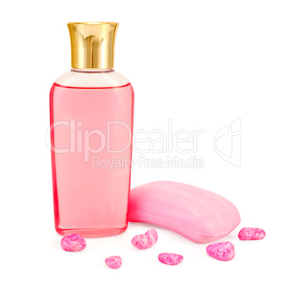 Shower gel and soap pink