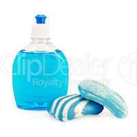 Soap liquid and solid blue
