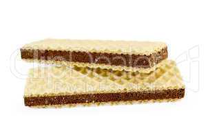 Wafers with a layer of porous chocolate