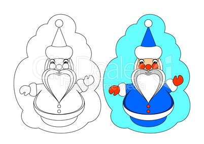 The picture for coloring. Santa Claus.
