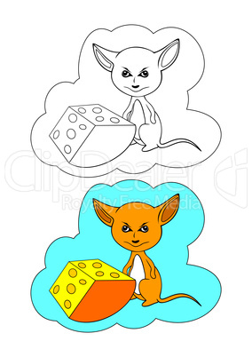 The picture for coloring. Mouse.