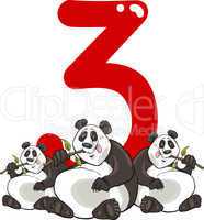 number three and 3 pandas