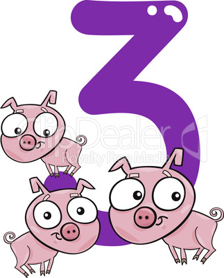 number three and 3 pigs