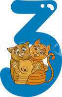 number three and 3 cats