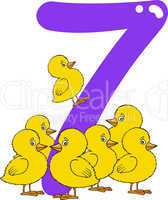 number seven and 7 chicks