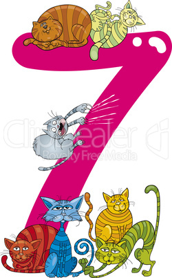 number seven and 7 cats