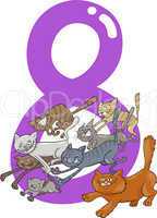 number eight and 8 cats
