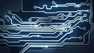 blue circuit board providing signals loop hi-tech background