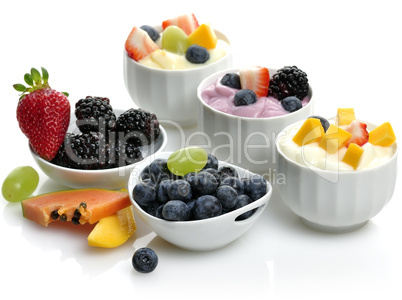 Yogurts With Fruits And Berries