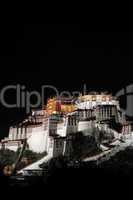 Night scenes of Potala Palace in Tibet