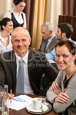 Business meeting executive people at restaurant