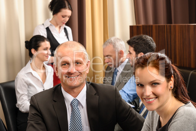 Business meeting executive people at restaurant