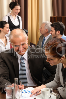 Business meeting executive people at restaurant