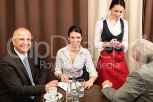 Business meeting executive people at restaurant