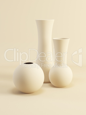 set of ceramic vases