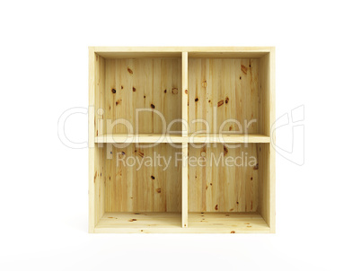 isolated empty pine box