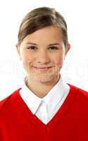 Closeup of cheerful school girl