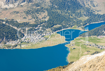 Blue Swiss Mountain Lake