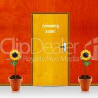 closed door with coming soon mesage