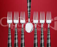 set of forks