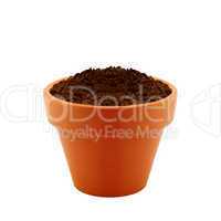 clay pot with Soil