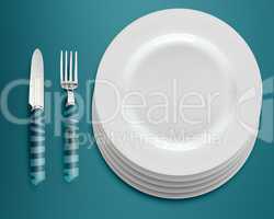 empty white plates